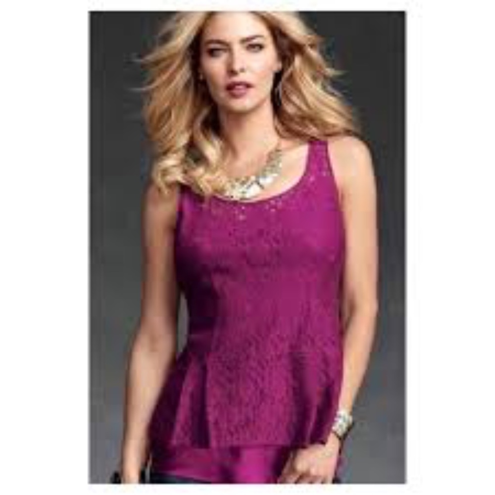 CAbi Boysenberry Lace Top